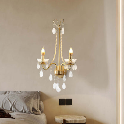 Crystal Pearl Chain Classic Wall Lamp