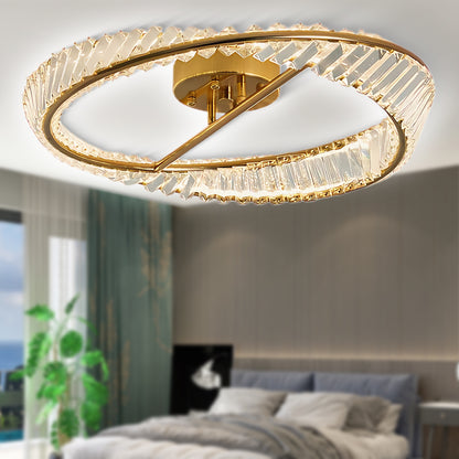 Crystal Rings Modern Ceiling Lamp