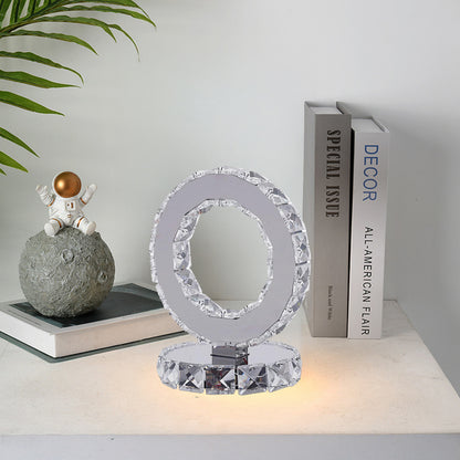 Crystal Rings Modern Steel Table Lamp