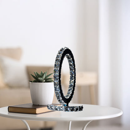 Crystal Rings Modern Steel Table Lamp