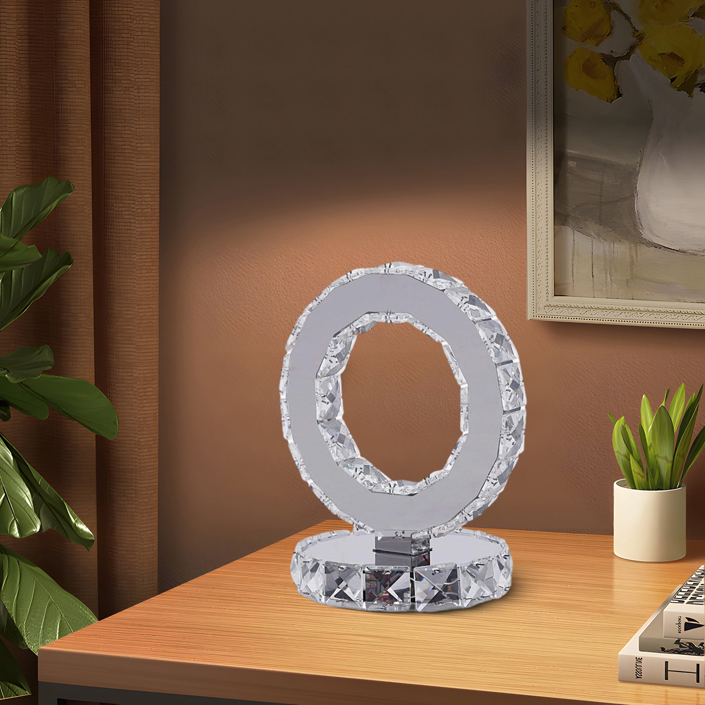 Crystal Rings Modern Steel Table Lamp