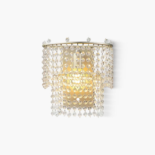 Crystal Waterfall Eclectic Metal Wall Light