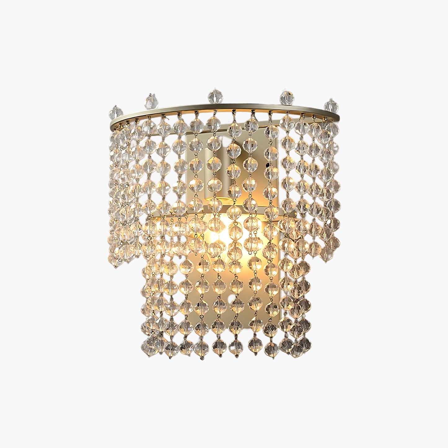 Crystal Waterfall Eclectic Metal Wall Light