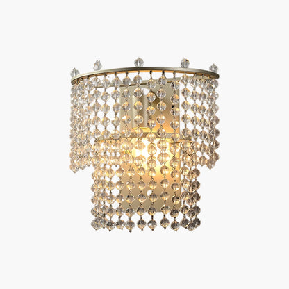 Crystal Waterfall Eclectic Metal Wall Light