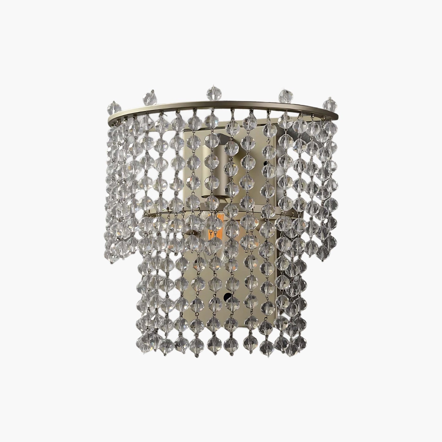 Crystal Waterfall Eclectic Metal Wall Light