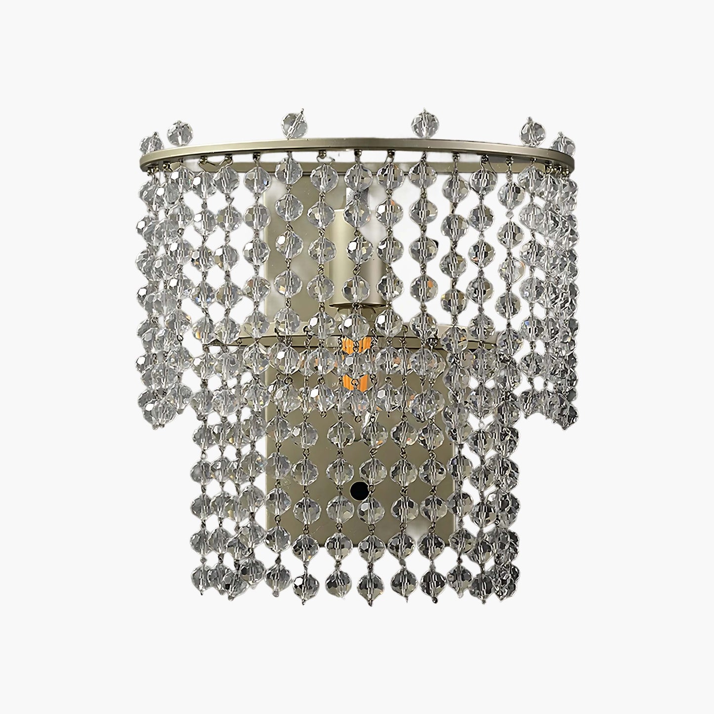 Crystal Waterfall Eclectic Metal Wall Light