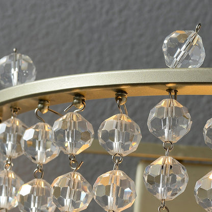 Crystal Waterfall Eclectic Metal Wall Light