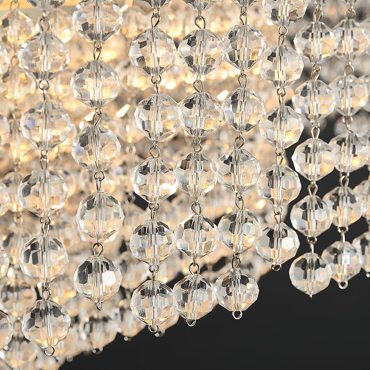 Crystal Waterfall Eclectic Metal Wall Light