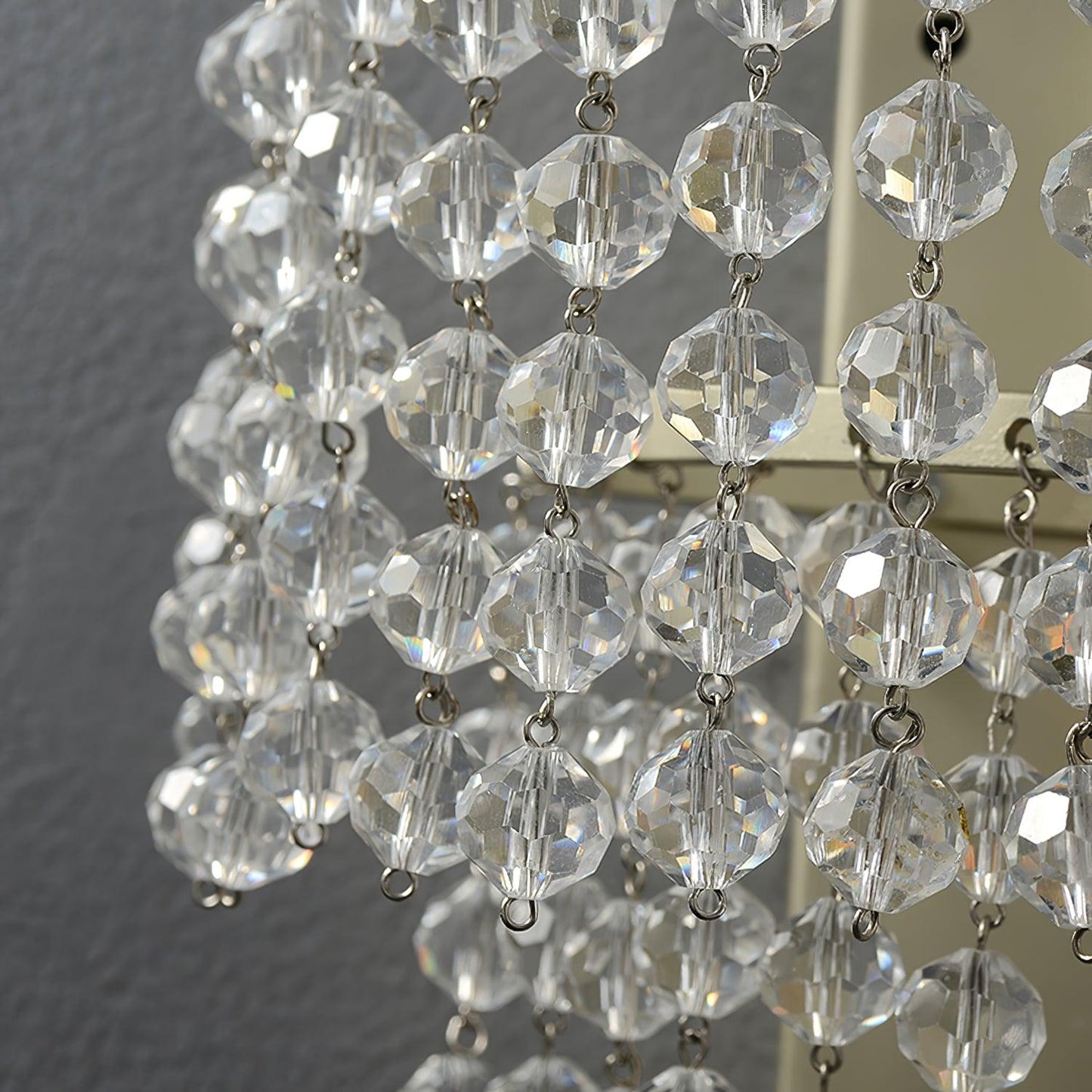 Crystal Waterfall Eclectic Metal Wall Light