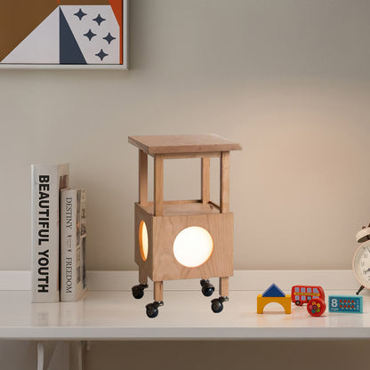 Cubby Mobile Traditional Wood Table Light