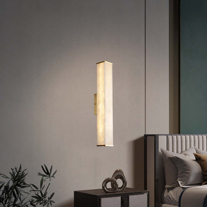 Cuboid Alabaster Modern Brass Wall Light