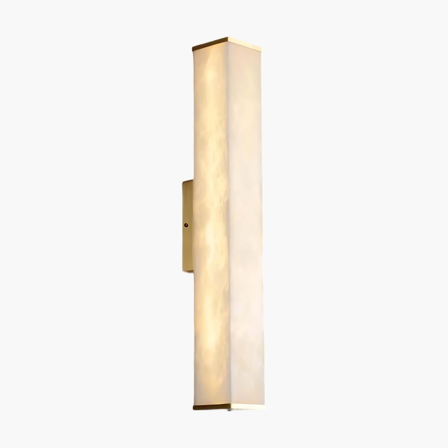 Cuboid Alabaster Modern Brass Wall Light