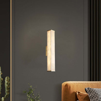 Cuboid Alabaster Modern Brass Wall Light