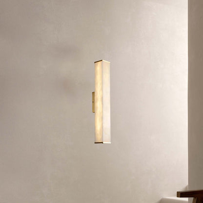 Cuboid Alabaster Modern Brass Wall Light