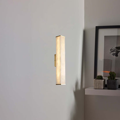 Cuboid Alabaster Modern Brass Wall Light