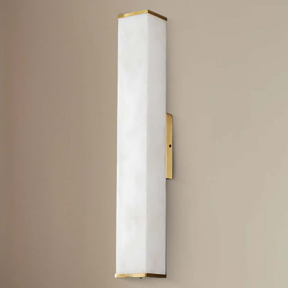 Cuboid Alabaster Modern Brass Wall Light