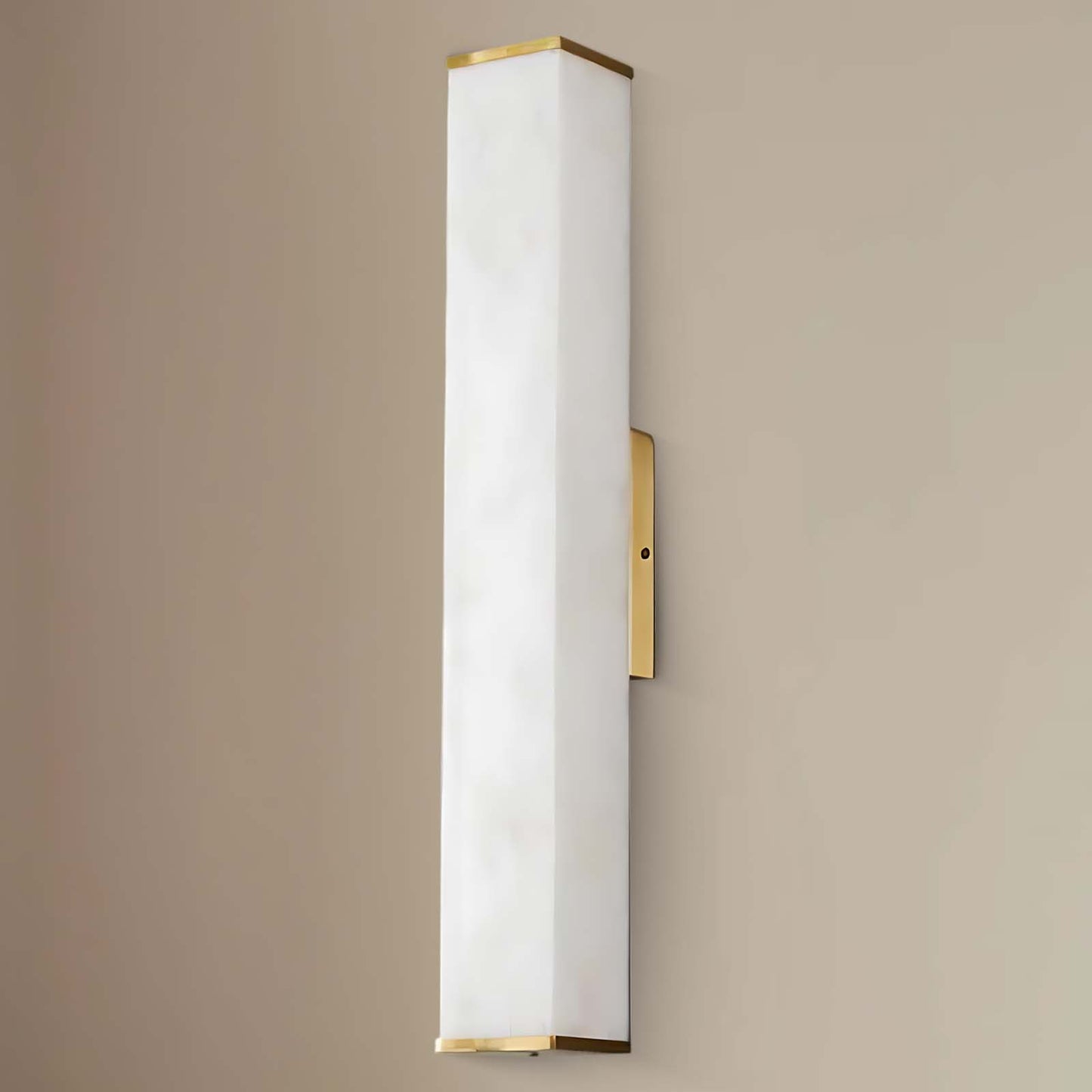 Cuboid Alabaster Modern Brass Wall Light