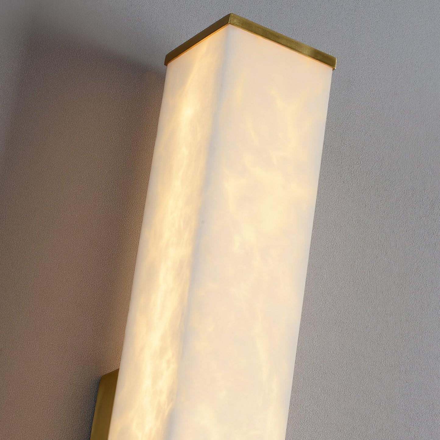 Cuboid Alabaster Modern Brass Wall Light