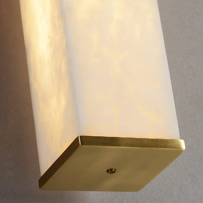 Cuboid Alabaster Modern Brass Wall Light