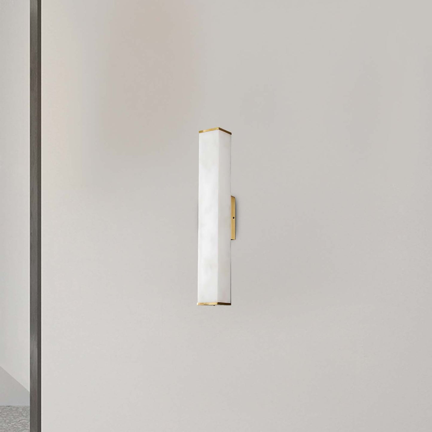 Cuboid Alabaster Modern Brass Wall Light