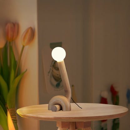 Curled Luxury Wood Table Lamp