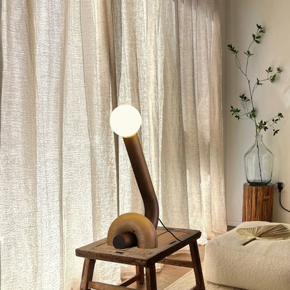 Curled Luxury Wood Table Lamp