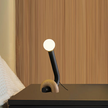 Curled Luxury Wood Table Lamp