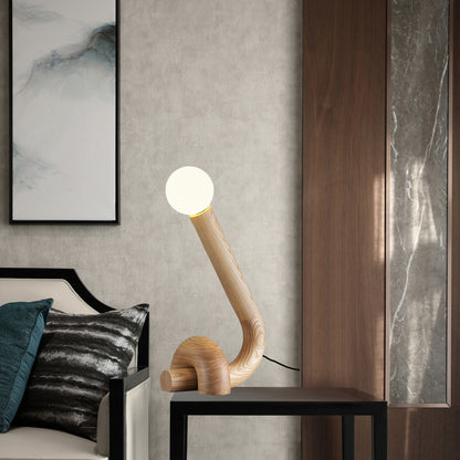 Curled Luxury Wood Table Lamp