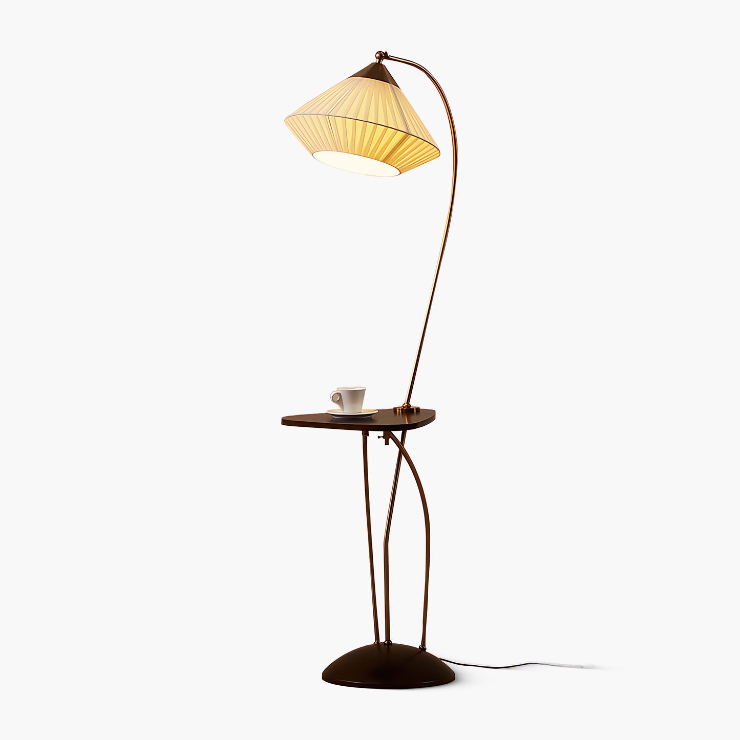 Curve With Table Minimalist Metal Floor Lamp