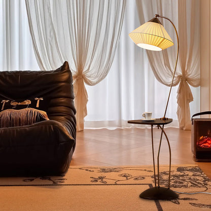 Curve With Table Minimalist Metal Floor Lamp