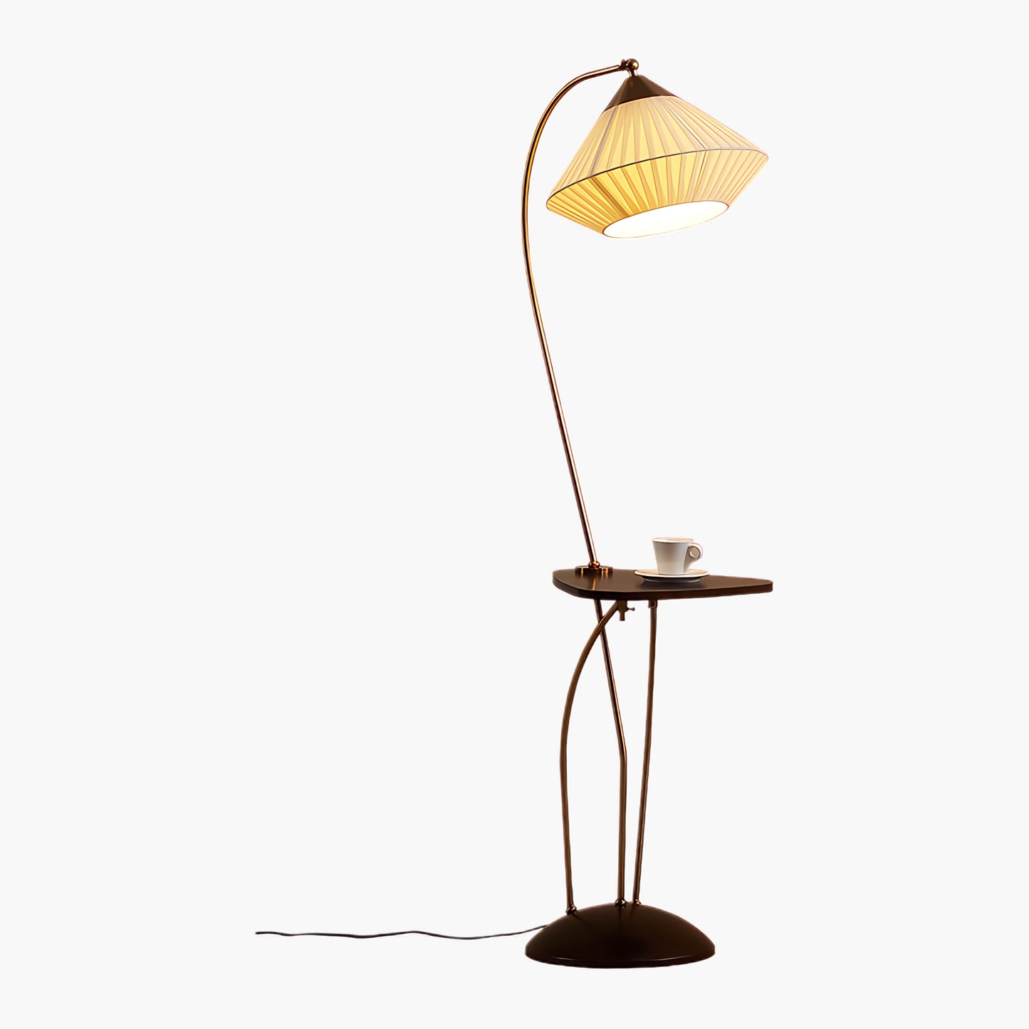 Curve With Table Minimalist Metal Floor Lamp