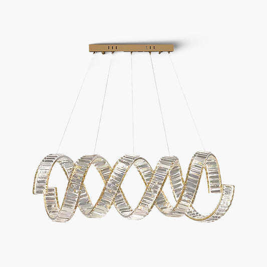 Curved LED Eclectic Metal Chandelier