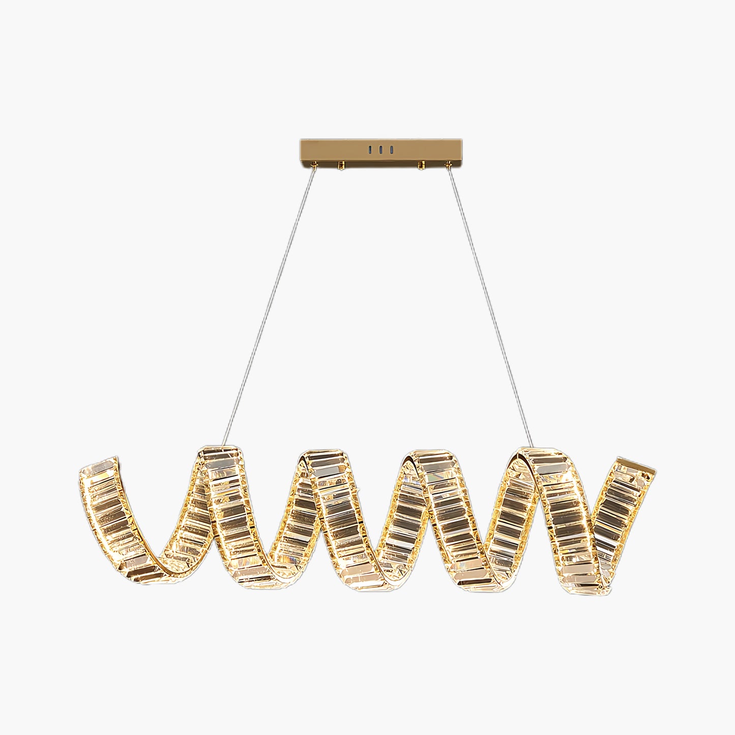 Curved LED Eclectic Metal Chandelier