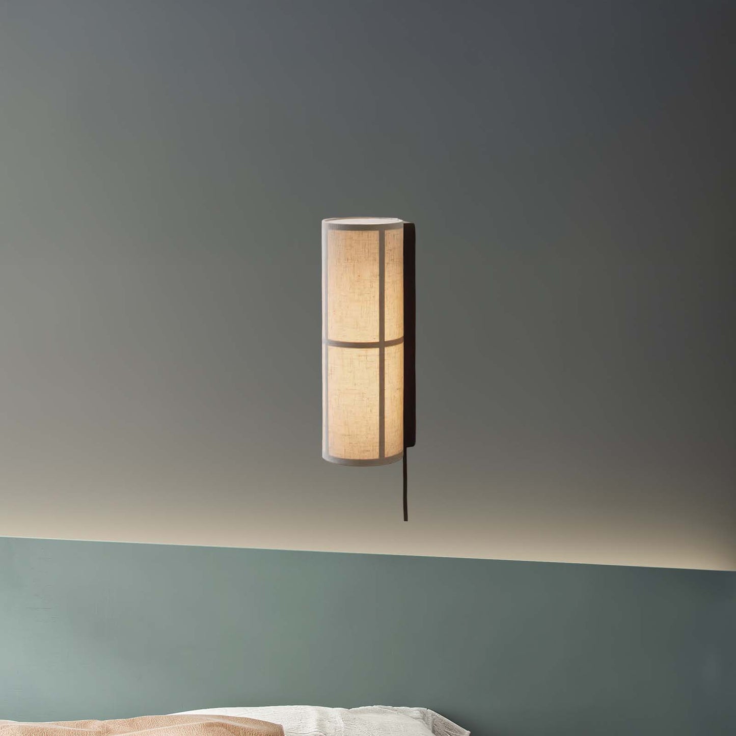 Cylinder Fabric Contemporary Metal Wall Lamp