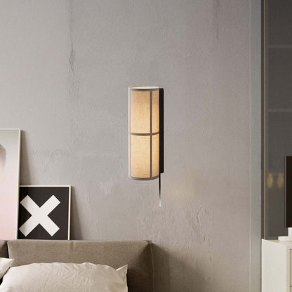 Cylinder Fabric Contemporary Metal Wall Lamp