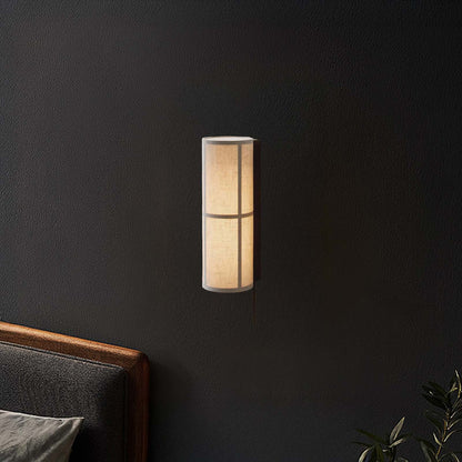 Cylinder Fabric Contemporary Metal Wall Lamp