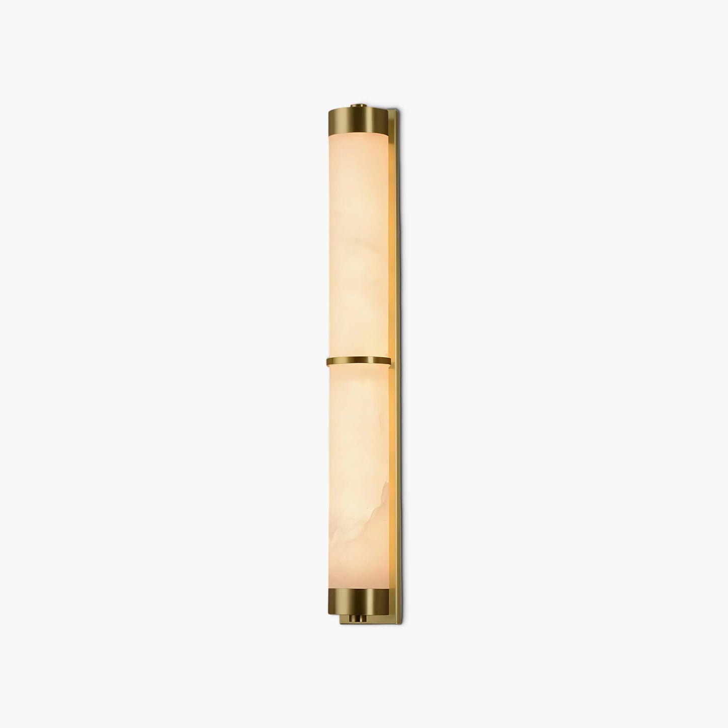 Cylindra Alabaster Contemporary Brass Wall Light