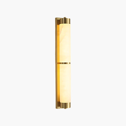 Cylindra Alabaster Contemporary Brass Wall Light