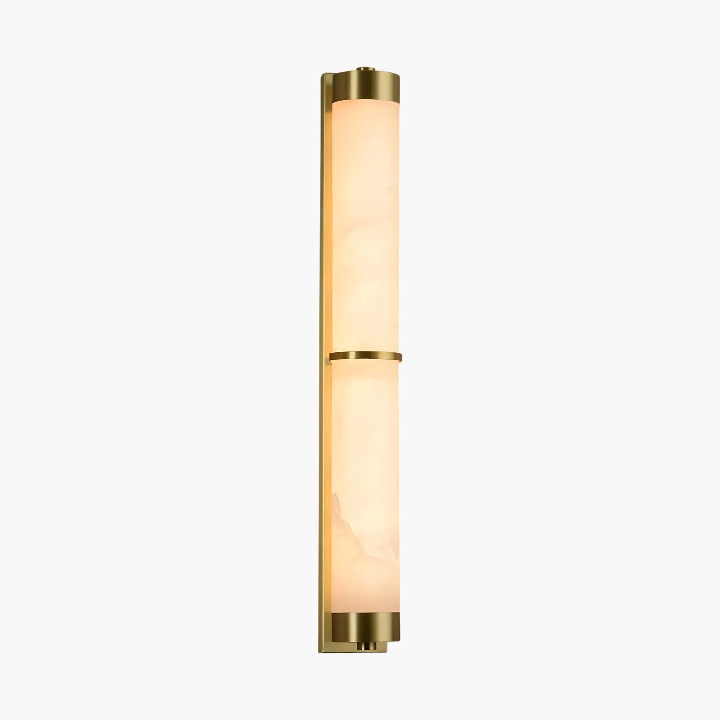 Cylindra Alabaster Contemporary Brass Wall Light