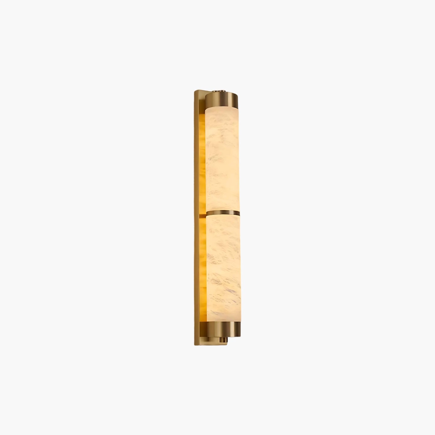 Cylindra Alabaster Contemporary Brass Wall Light