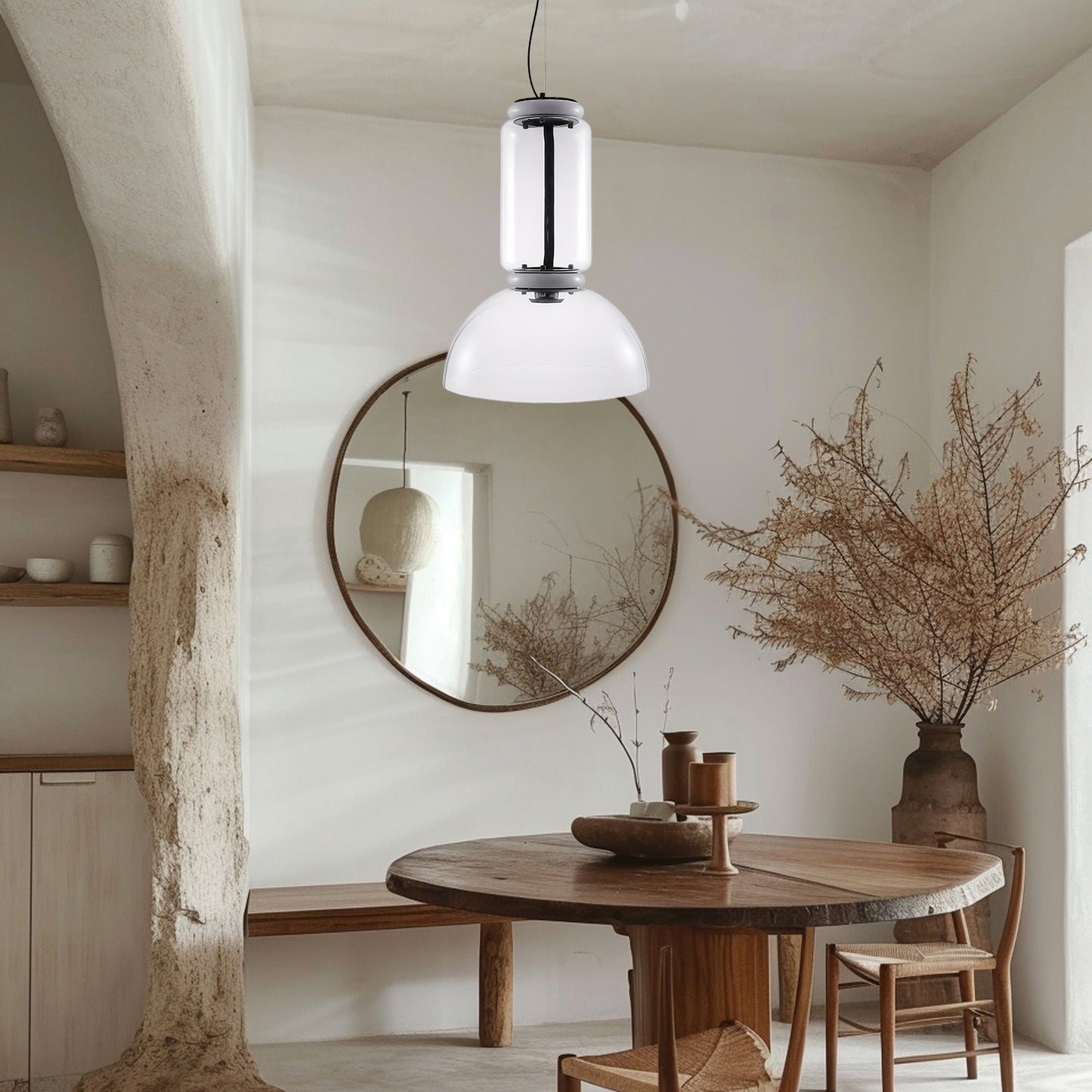 Cylindrical Eclectic Crystal Pendant Light