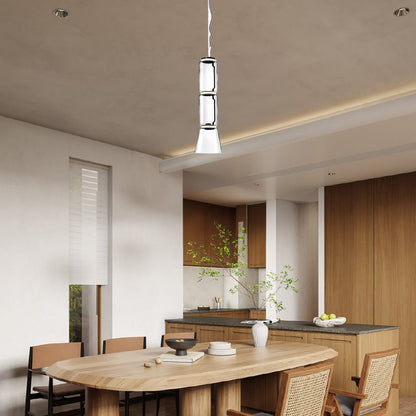 Cylindrical Eclectic Crystal Pendant Light