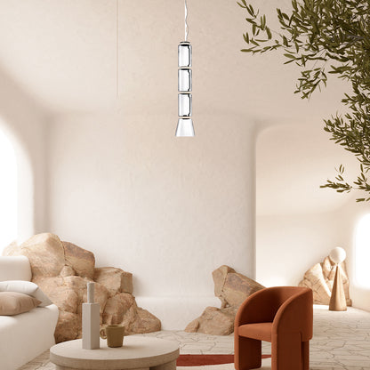 Cylindrical Eclectic Crystal Pendant Light