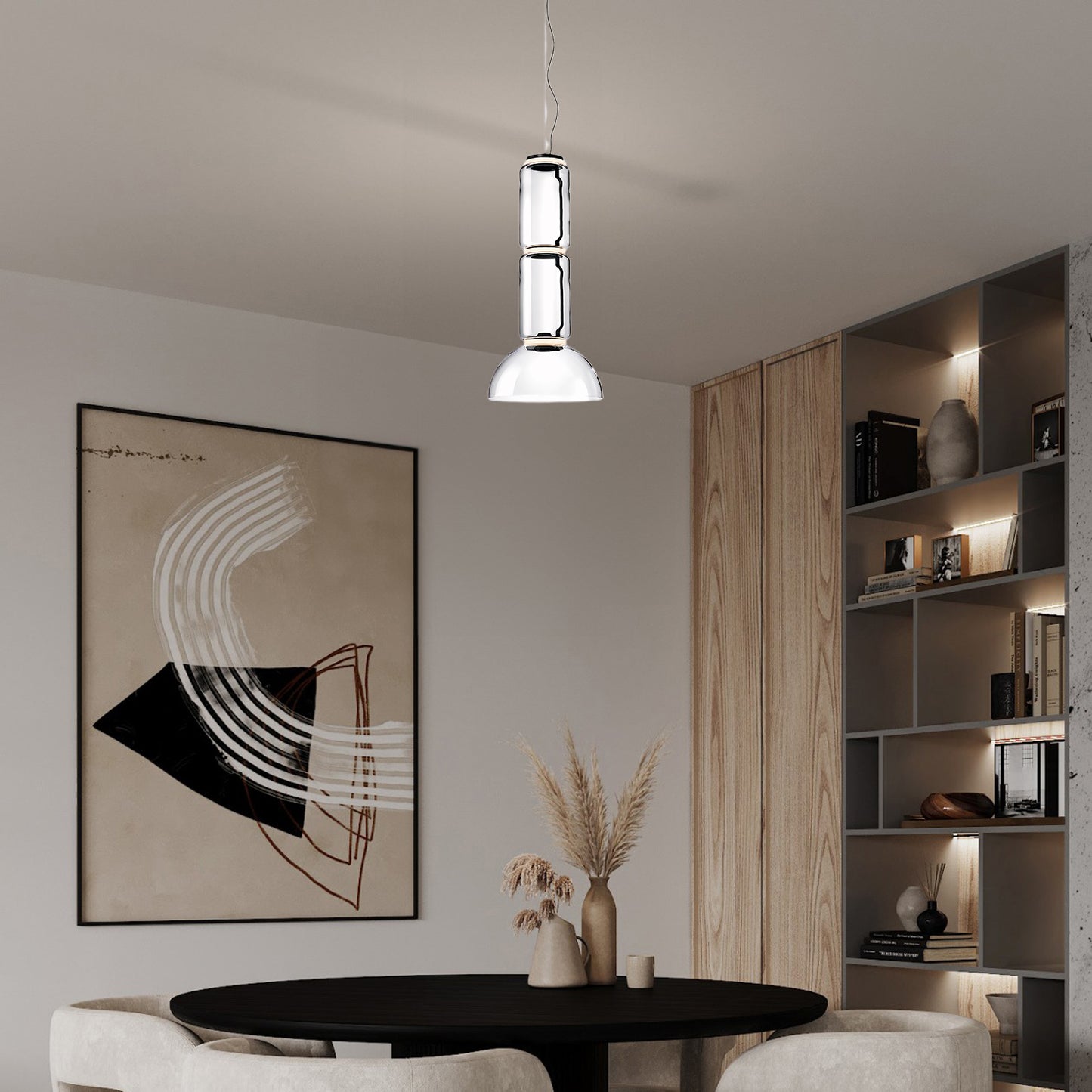 Cylindrical Eclectic Crystal Pendant Light