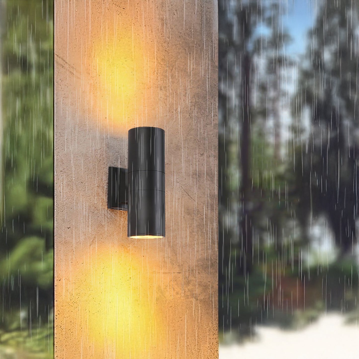 Cylindrical Outdoor Modern Crystal Wall Light