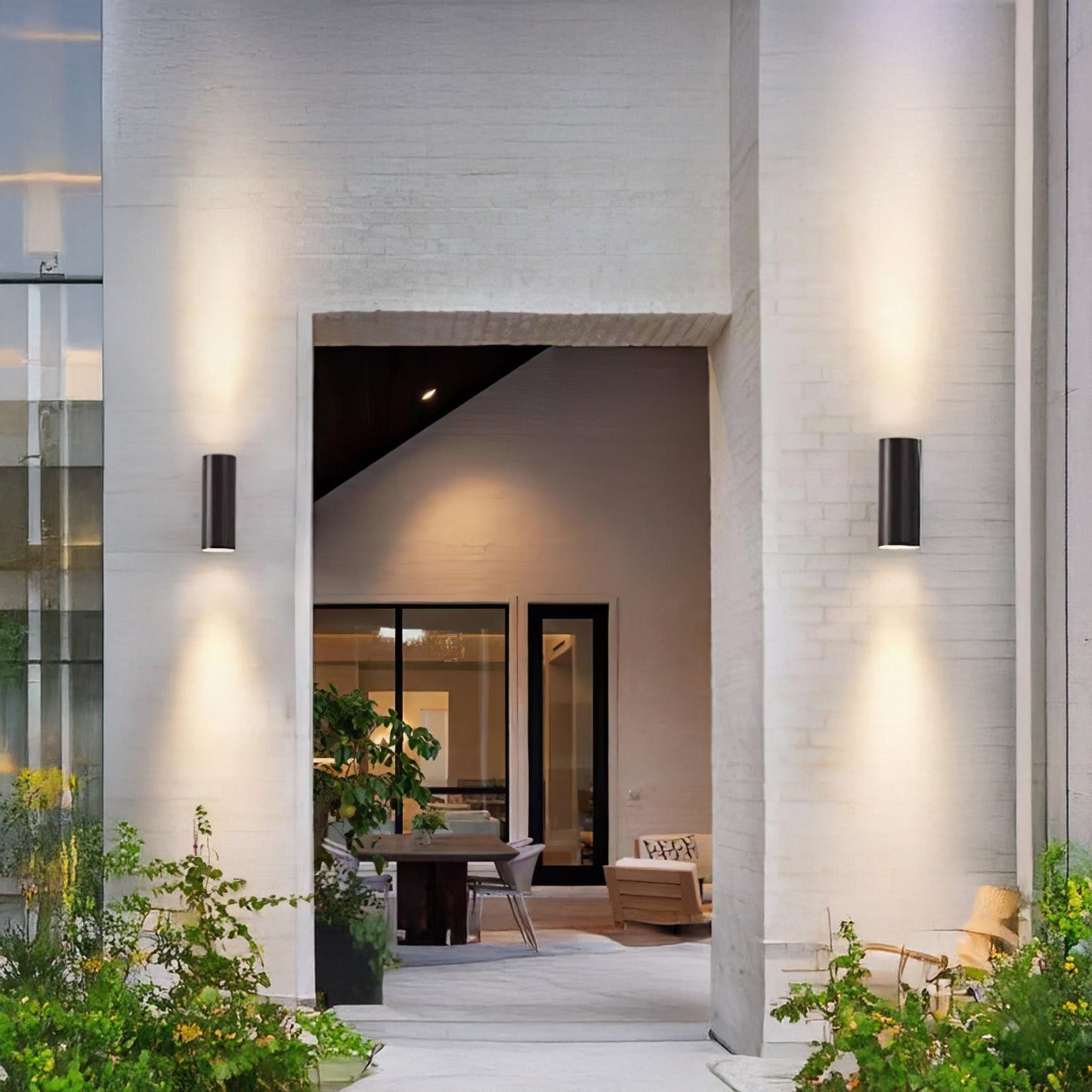 Cylindrical Outdoor Modern Crystal Wall Light