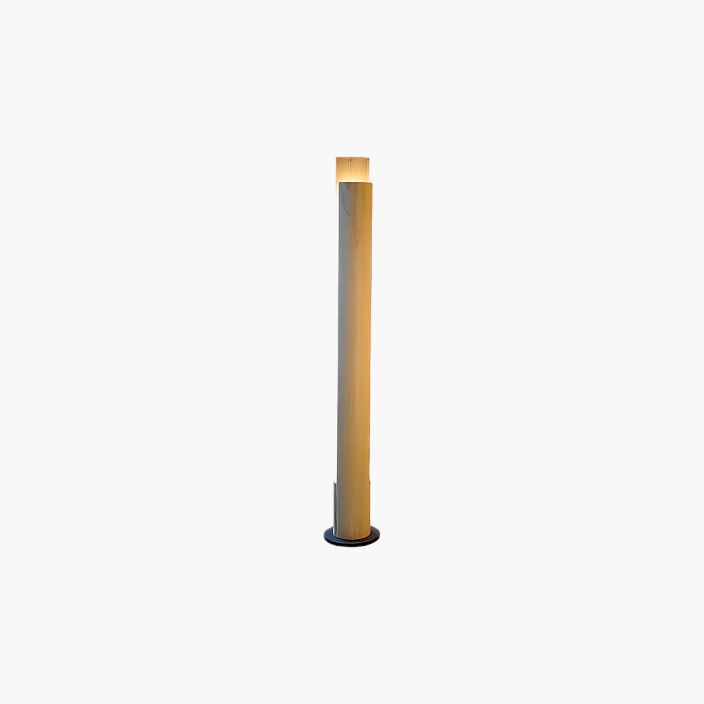 Cylindrical Timber Column Modern Metal Floor Lamp