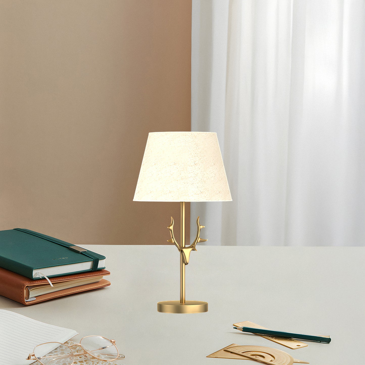 Dalton Rustic Brass Table Lamp