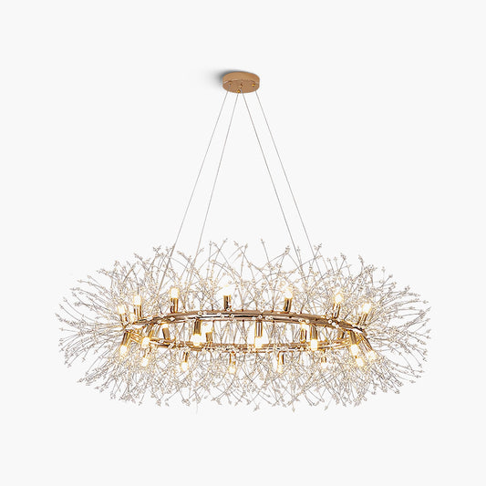 Dandelion Round Modern Crystal Chandelier