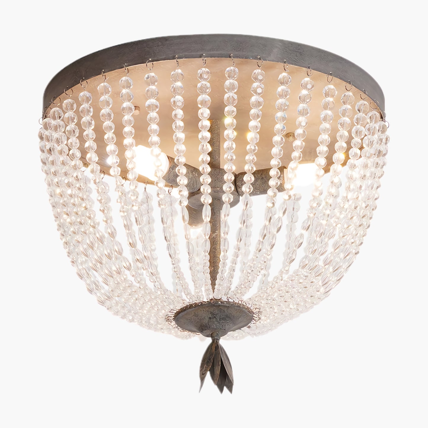 Dauphine Crystal Eclectic Metal Ceiling Light